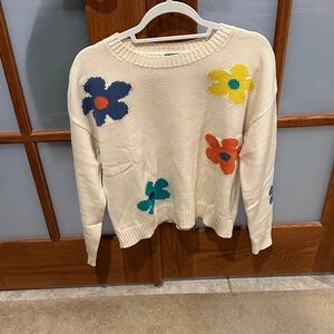 Rails Cream Sweater with Colorful Floral Design